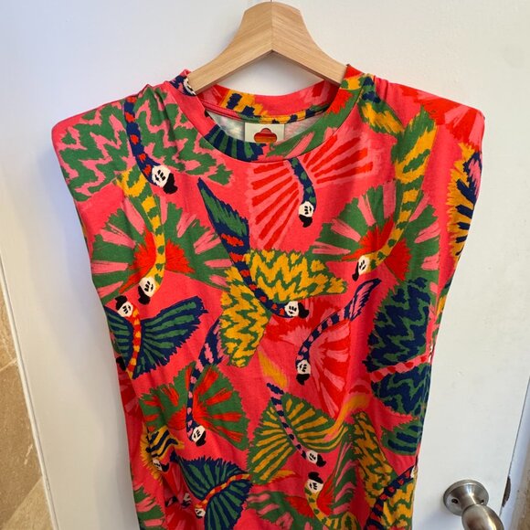 Farm Rio Macaws Coral Graphic T-shirt - Picture 2 of 4